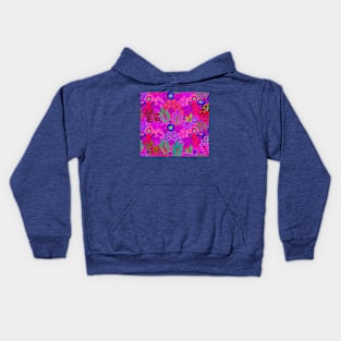 Southwest Sunny Garden Flowers - Red Pink Orange Kids Hoodie